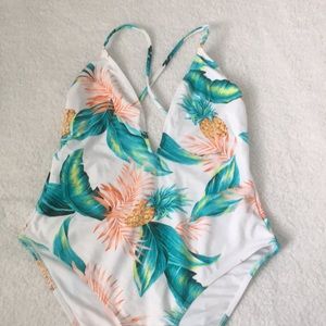 Tropical Print One Piece Swimsuit